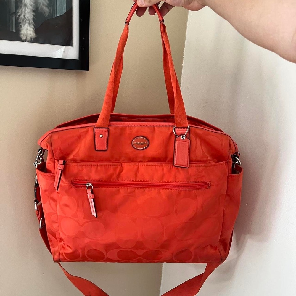 y2k 2000s Orange Coach Signature Cs Monogram Diaper Bag shoulder bag / handbag
